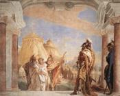 乔瓦尼 巴蒂斯塔 提埃波罗 : Villa Valmarana Eurybates and Talthybios Lead Briseis to Agamemmon